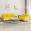 Image de vidaXL Ensemble de canapés 2 pcs avec coussins Jaune clair Tissu