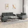 Image de Ensemble de canapés 3 pcs avec coussins Gris foncé Tissu