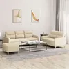 Image de Canape angle fixe vidaxl 3 places en tissu beige 77 x 138 x 41 cm