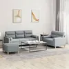 Image de vidaXL Ensemble de canapés 3 pcs coussins gris clair tissu3201624