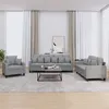 Image de Ensemble de canapés 3 pcs coussins gris clair tissu