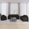 Image de Ensemble de canapés 3 pcs avec coussins noir tissu