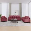 Image de vidaXL Ensemble de canapés 3 pcs avec coussins rouge bordeaux tissu3201638