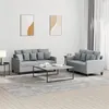Image de vidaXL Ensemble de canapés 2 pcs avec coussins Gris clair Tissu