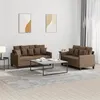 Image de vidaXL Ensemble de Canapés avec Coussins 2 pcs, Canapés avec Accoudoirs et Dossier, Ensemble de Meubles, Mobilier de Salon, Moderne, Marron Tissu 3201651