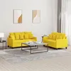 Image de vidaXL 2-delige Loungeset met kussens stof lichtgeel3201653