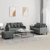 Image de vidaXL Ensemble de canapés 3 pcs avec coussins Gris foncé Tissu3201657