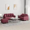 Image de Ensemble de canapés 3 pcs avec coussins Rouge bordeaux Tissu