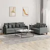 Image de vidaXL Ensemble de canapés 2 pcs avec coussins Gris foncé Tissu