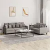 Image de Ensemble de canapés 2 pcs avec coussins Taupe Tissu