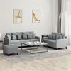Image de vidaXL Ensemble de canapés 3 pcs avec coussins Gris clair Tissu3201672