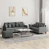 Image de vidaXL Ensemble de canapés 3 pcs avec coussins Gris foncé Tissu3201673