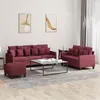Image de vidaXL Ensemble de canapés 3 pcs avec coussins Rouge bordeaux Tissu3201678