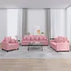 Image de vidaXL Ensemble de Canapés avec Coussins 3 pcs, Canapés avec Accoudoirs et Dossier, Ensemble de Meubles, Mobilier de Salon, Moderne, Rose Velours 3201683