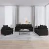 Image de Canape angle fixe vidaxl 3 places en velours noir 77 x 198 x 80 cm