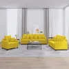 Image de vidaXL Ensemble de canapés 3 pcs avec coussins Jaune Velours3201686