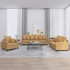 Image de vidaXL Ensemble de canapés 3 pcs avec coussins Marron Velours3201687
