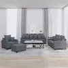Image de vidaXL Ensemble de canapés 4 pcs avec coussins Gris foncé Velours3201691