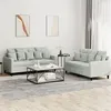 Image de vidaXL Ensemble de canapés 2 pcs avec coussins Gris clair Velours