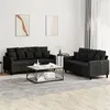 Image de Ensemble de canapés 2 pcs avec coussins Noir Velours