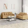 Image de vidaXL Ensemble de canapés 2 pcs avec coussins Marron Velours