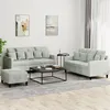 Image de vidaXL Ensemble de canapés 3 pcs avec coussins Gris clair Velours3201710