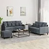 Image de vidaXL Ensemble de canapés 3 pcs avec coussins Gris foncé Velours3201711