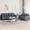 Image de vidaXL Ensemble de canapés 2 pcs avec coussins Gris foncé Velours3201721