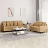 Image de Canape droit vidaxl 3 places en velours marron 77 x 138 x 80 cm