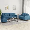 Image de vidaXL Ensemble de canapés 3 pcs avec coussins Bleu Velours3201739