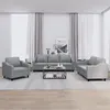 Image de vidaXL Ensemble de canapés 3 pcs avec coussins Gris clair Tissu3201770