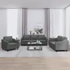 Image de vidaXL Ensemble de canapés 3 pcs avec coussins Gris foncé Tissu