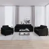 Image de vidaXL 3-delige loungeset met kussens stof zwart3201774
