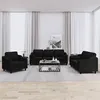 Image de vidaXL Ensemble de canapés 3 pcs avec coussins noir tissu 3201790