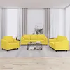 Image de vidaXL Ensemble de canapés 3 pcs avec coussins jaune clair tissu3201791