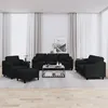 Image de Ensemble de canapés 4 pcs avec coussins noir tissu