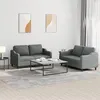 Image de vidaXL Ensemble de canapés 2 pcs avec coussins Gris foncé Tissu