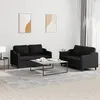 Image de vidaXL Ensemble de canapés 2 pcs avec coussins Noir Tissu