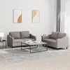 Image de Ensemble de canapés 2 pcs avec coussins Taupe Tissu