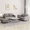 Image de vidaXL 3-delige Loungeset met kussens stof taupe3201817
