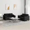 Image de vidaXL Ensemble de canapés 2 pcs avec coussins noir tissu