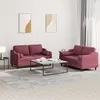 Image de vidaXL 2-delige Loungeset met kussens stof wijnrood3201824
