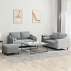 Image de Ensemble de canapés 3 pcs coussins gris clair tissu