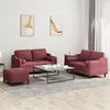 Image de vidaXL 3-delige Loungeset met kussens stof wijnrood3201832