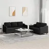 Image de vidaXL Ensemble de canapés 2 pcs avec coussins Noir Tissu