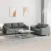 Image de Ensemble de canapés 2 pcs coussins gris foncé tissu