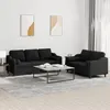 Image de vidaXL Ensemble de canapés 2 pcs avec coussins noir tissu