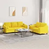 Image de vidaXL Ensemble de canapés 2 pcs avec coussins jaune clair tissu3201855