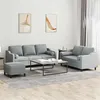 Image de vidaXL Ensemble de canapés 3 pcs coussins gris clair tissu3201858