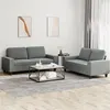 Image de vidaXL Ensemble de canapés 2 pcs gris foncé tissu